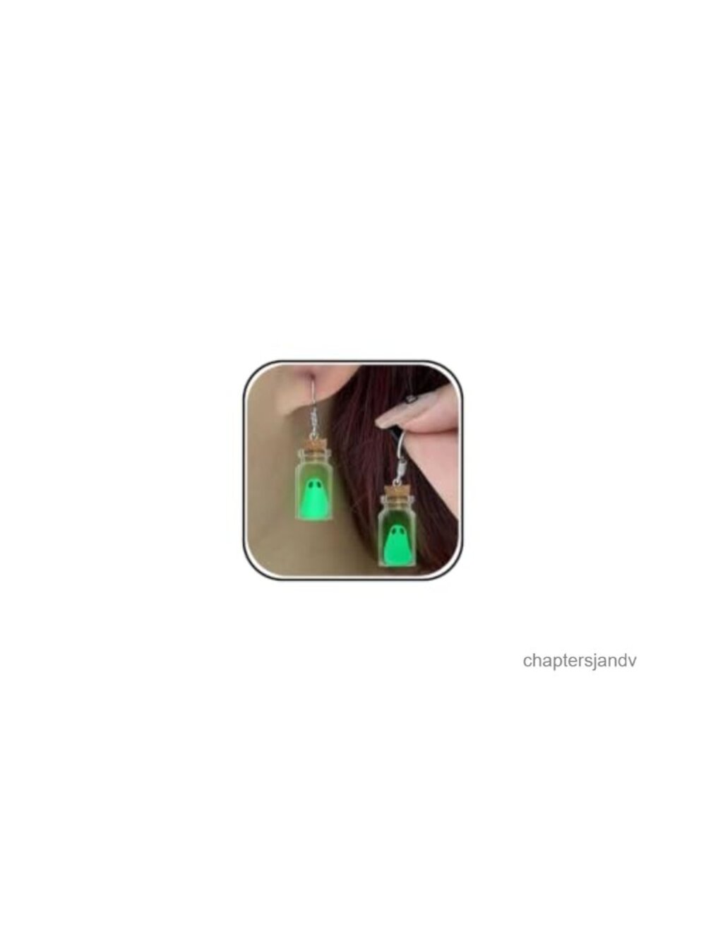 Glow in the Dark Ghost Drop Dangle Earrings French Wire Halloween Jewelry